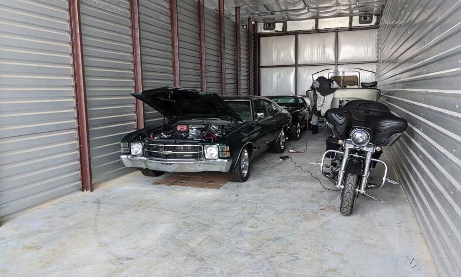Classic cars boat motorcycle stored inside unit battery tender charger
